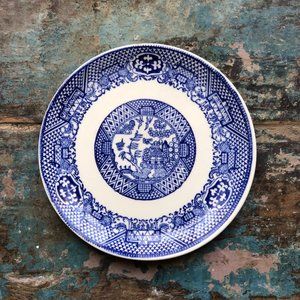 Vintage Unmarked Blue Willow Bread Plate 6"